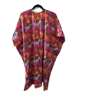 Olivia Boutique Wild Safari CAFTAN in Fuchsia 100% Cotton